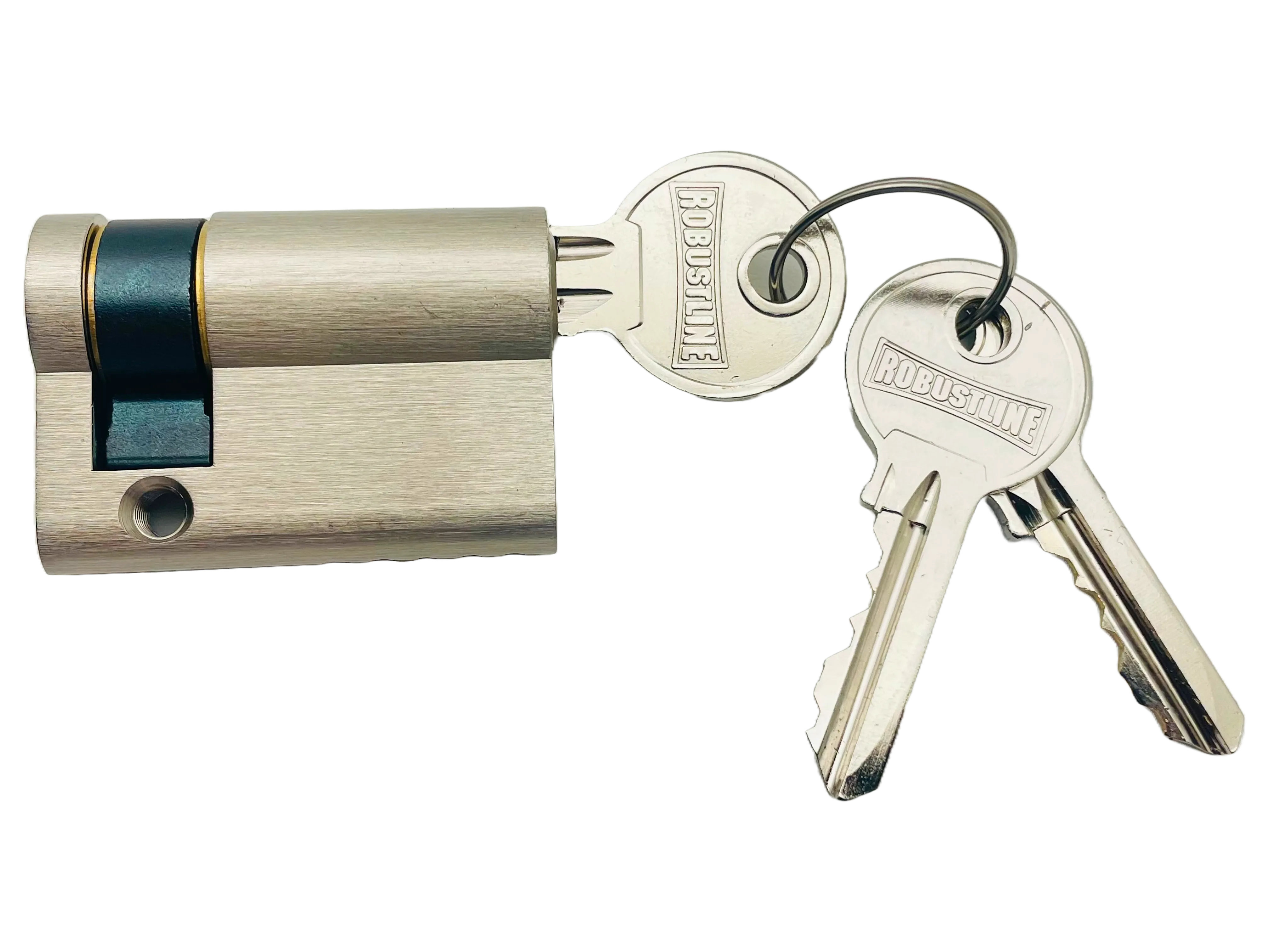 Robustline Locks & Cylinders Cylinder Brass Half Cylinder One Side 3/K Stainless Steel/Brass Security Lock Hardware